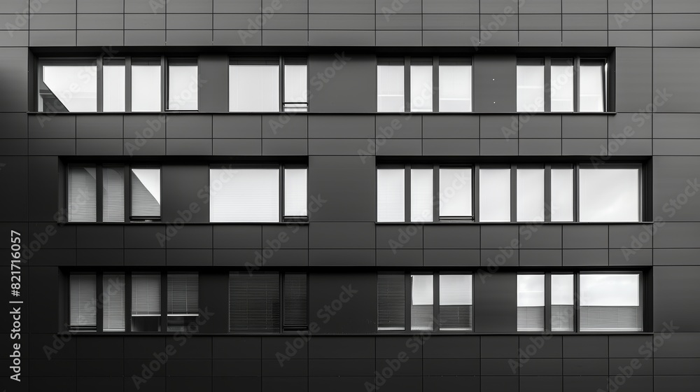 Modern office building facade with illuminated windows at twilight showcases architectural elegance and design harmony. Generative Ai Modern office building facade with illuminated windows at twilight showcases architectural elegance and design harmony. Generative Ai