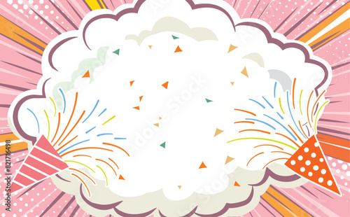 弾けるクラッカー　楽しいフレーム