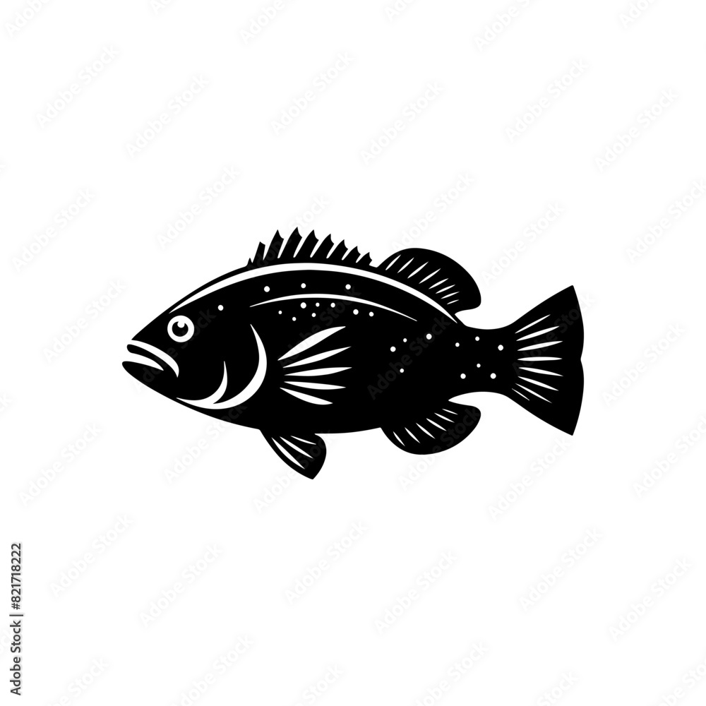 Fototapeta premium Cosmic Snapper Silhouette - Celestial Wonder in Underwater Art - snapper illustration 