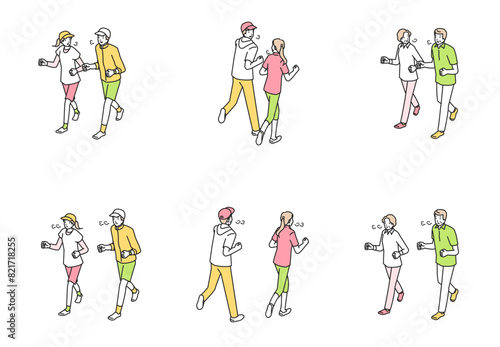 ジョギングをする人　セット