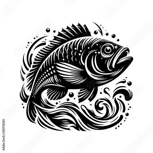 Transcendent Snapper Silhouette - Ethereal Beauty of Marine Forms - minimallest snapper vector

