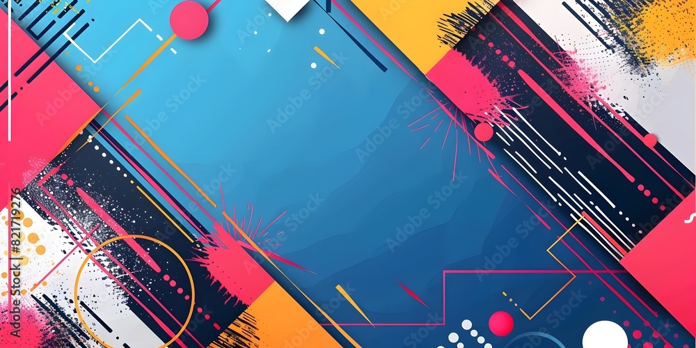 Vibrant Geometric Frame with Bold Colors and Dynamic Composition Vibrant Geometric Frame with Bold Colors and Dynamic Composition
