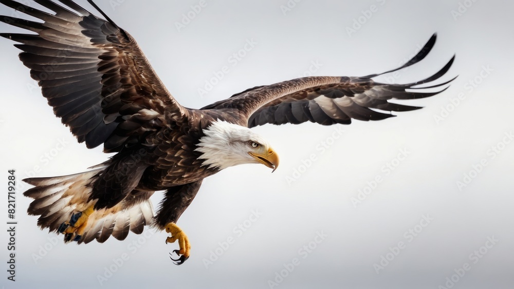 Fototapeta premium Eagle Flying in snow mountains
