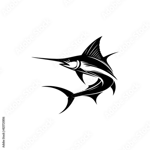 Ethereal Swordfish Silhouette - Otherworldly Grace in Ocean Imagery - swordfish illustration

