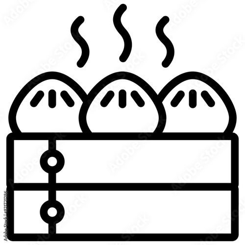 dimsum icon illustration design with outline