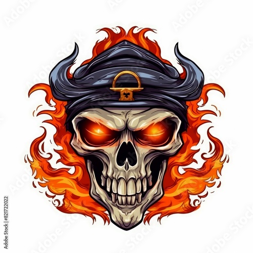 Art illustration Character Pirate skull isolated background