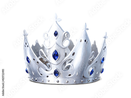 silver princess crown isolated transparent background png .png photo