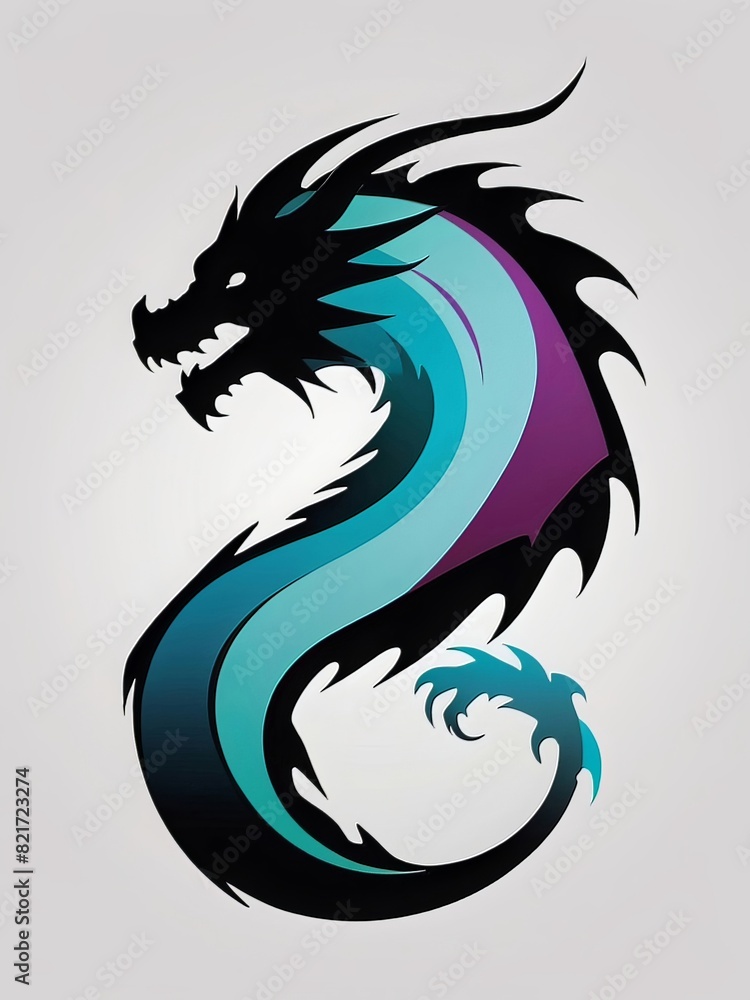 Obraz premium Color logo and icon design of dragon vector