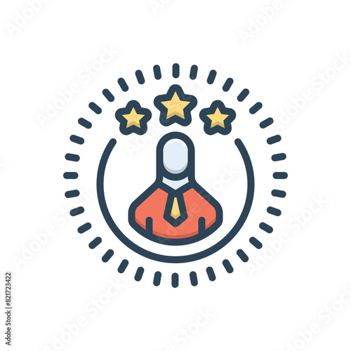 Color illustration icon for reputation