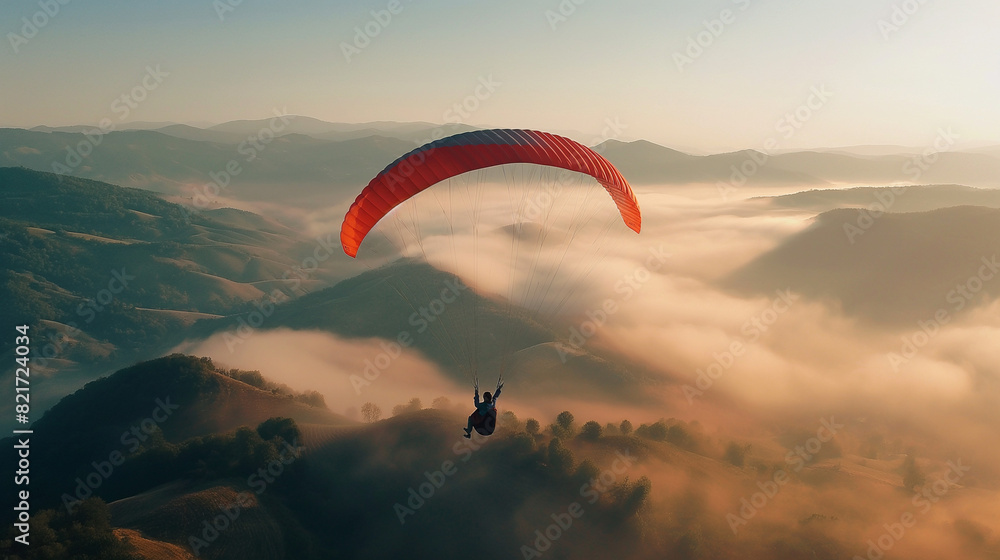 Paraglider Over The Mountains | AI Powered Paraglider Over The Mountains | AI Powered