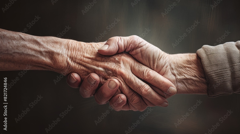 Fototapeta premium Helping hands, care for the elderly concept.