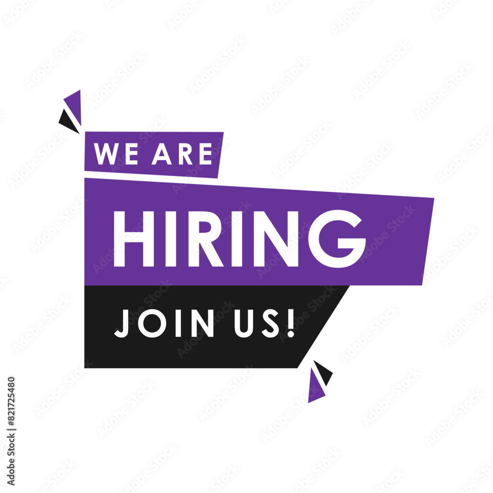 We Are Hiring Join Our Team, Join Now, Join Us, Job Opportunity Vector Illustration. 4K Resolution