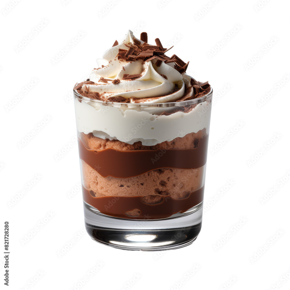 Chocolate mousse in a glass cup Chocolate mousse in a glass cup
