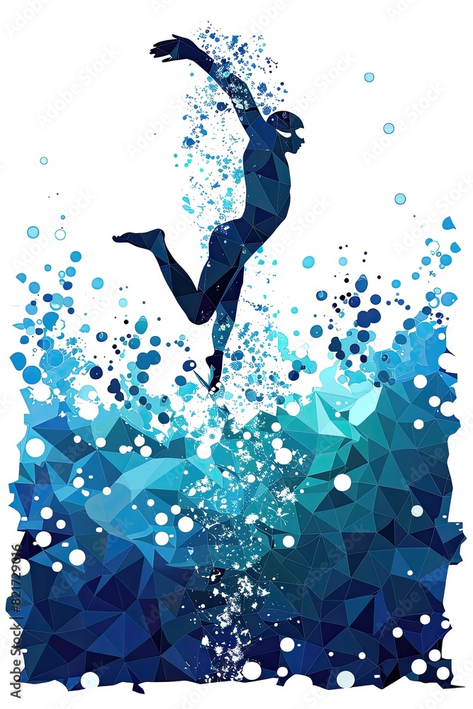 A man is jumping into the water A man is jumping into the water