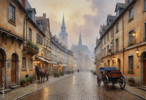 Historic European Town Street photo