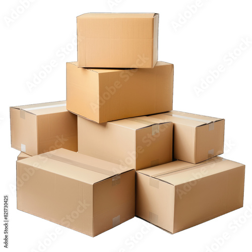 Card board boxes isolated on white background