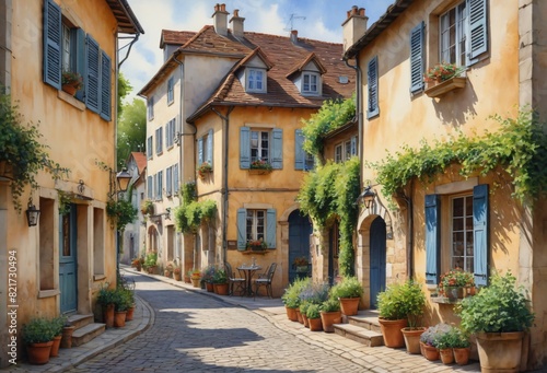 A picturesque street in a charming town