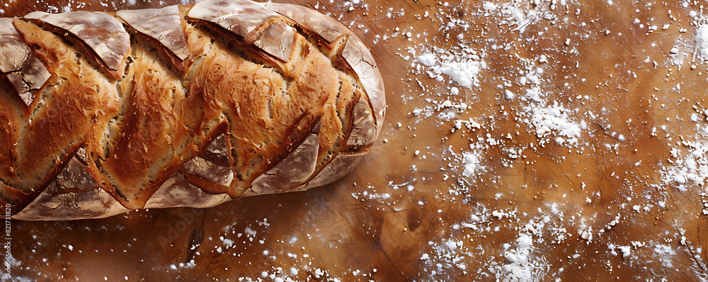 Bakery Bread background top view with fresh white wheat loaf flour. Bakery Bread background top view with fresh white wheat loaf flour.