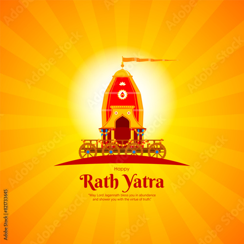 Vector illustration of Happy Ratha Yatra Festival social media feed template