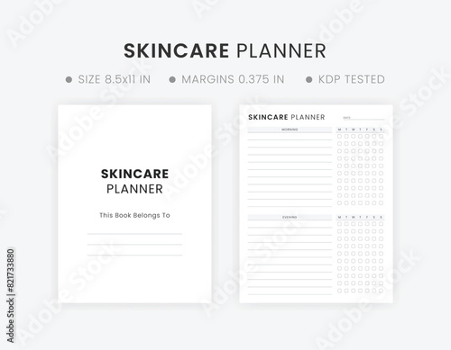 Skincare Routine Planner Template Printable, Beauty Routine Planner, Self Care Daily Planner