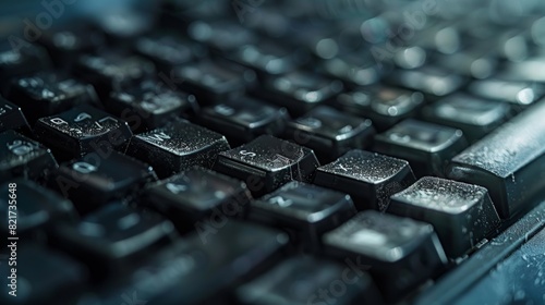 A close-up of a computer keyboard with keys arranged alphabetically, showcasing a methodical and organized approach to typing. photo