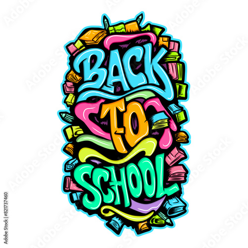 Back to school words hand written typography