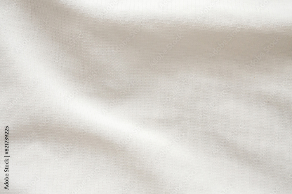 Fototapeta premium White sports clothing fabric football shirt jersey texture abstract background