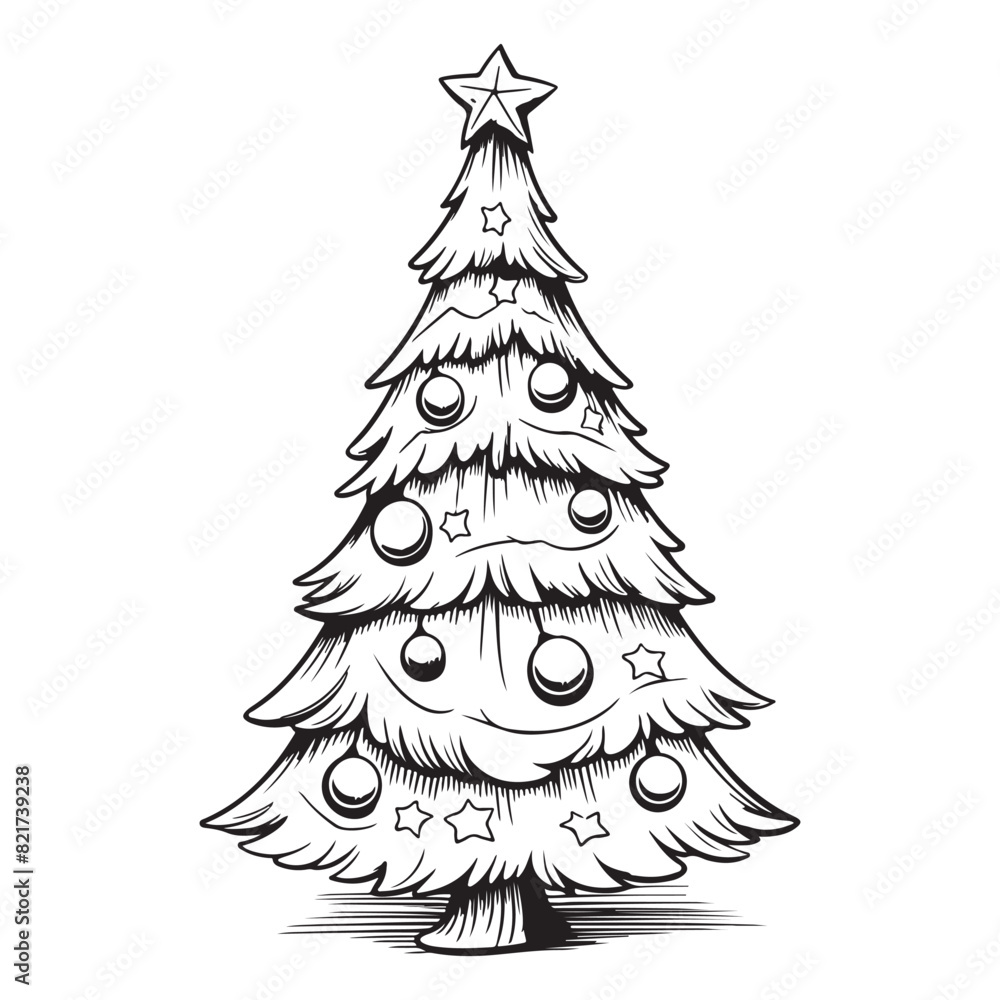 Simple christmas pine tree icon, black vector illustration on white background Simple christmas pine tree icon, black vector illustration on white background