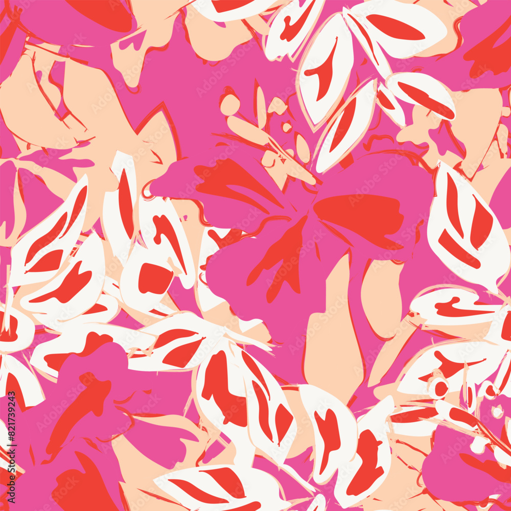 Colourful Abstract Floral Seamless Pattern Design Colourful Abstract Floral Seamless Pattern Design