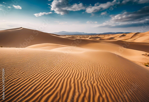 Landscape with sand dunes in the desert