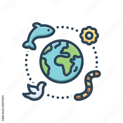 Color illustration icon for extinction of species