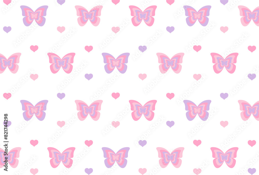seamless pattern with butterflies and hearts for banners, cards, flyers, social media wallpapers, etc. seamless pattern with butterflies and hearts for banners, cards, flyers, social media wallpapers, etc.