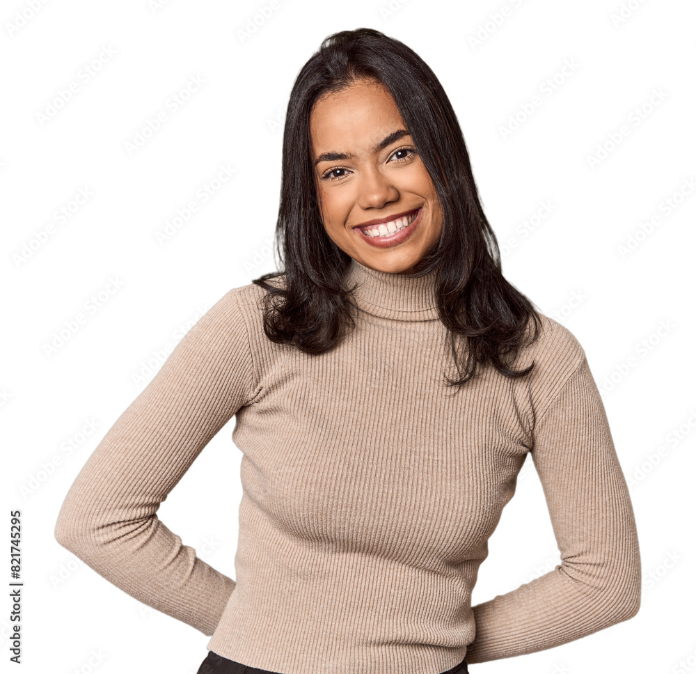 Young filipino woman happy, smiling and cheerful. Young filipino woman happy, smiling and cheerful.