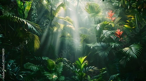 Lush Tropical Rainforest Highlighting the Richness and Importance of Preserving Diverse Ecosystems for Nature and Sustainability © Thares2020