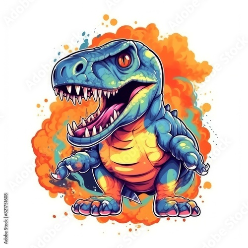 Art illustration Character Cute T rex isolated background