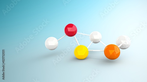 3D molecular formulas of Aspirin Acetylsalicylic Acid, 3d, cartoon, flat design photo