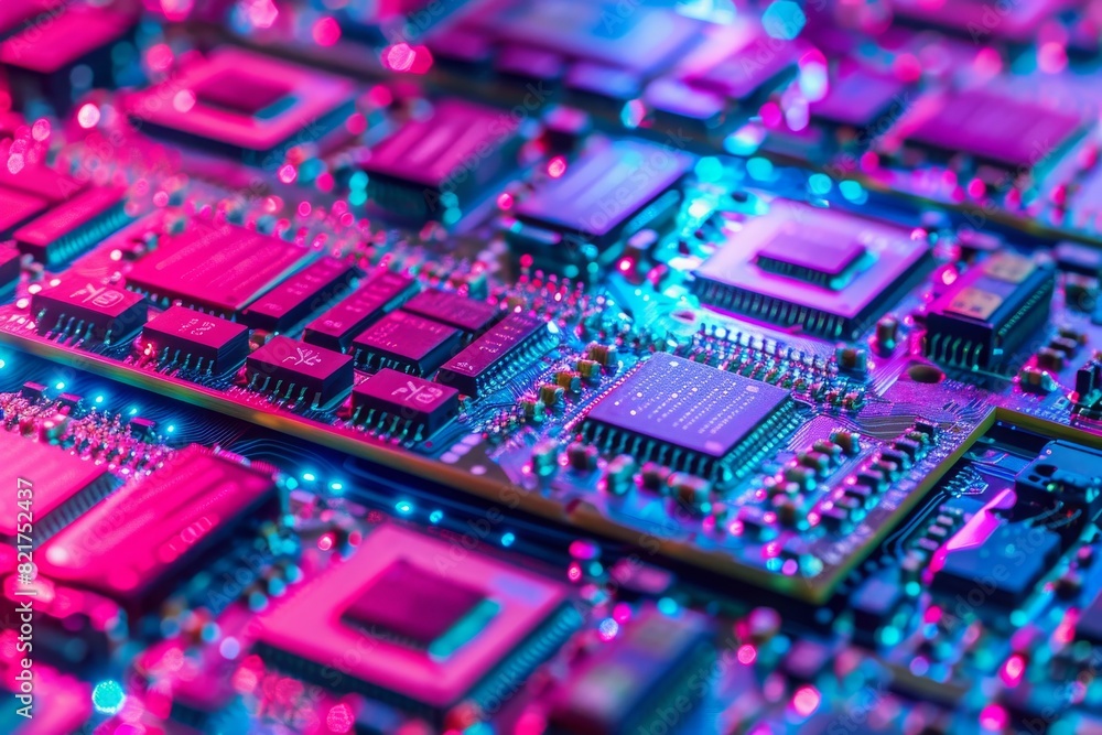 Obraz premium Futuristic computer chips representing quantum technology