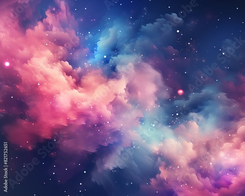 Cosmic texture flat design top view galaxy theme 3D render animation colored pastel photo