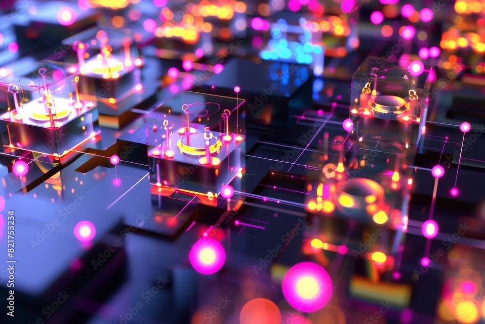 Visual illustration of qubits in a superposition state Visual illustration of qubits in a superposition state
