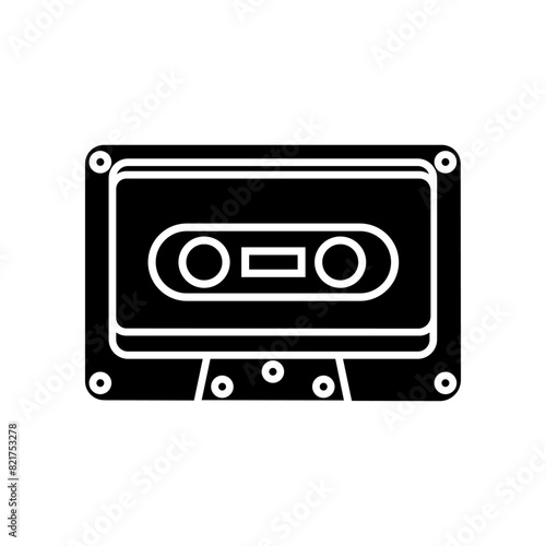 Audio cassette icon vector. Cassette illustration sign. VHS symbol or logo.