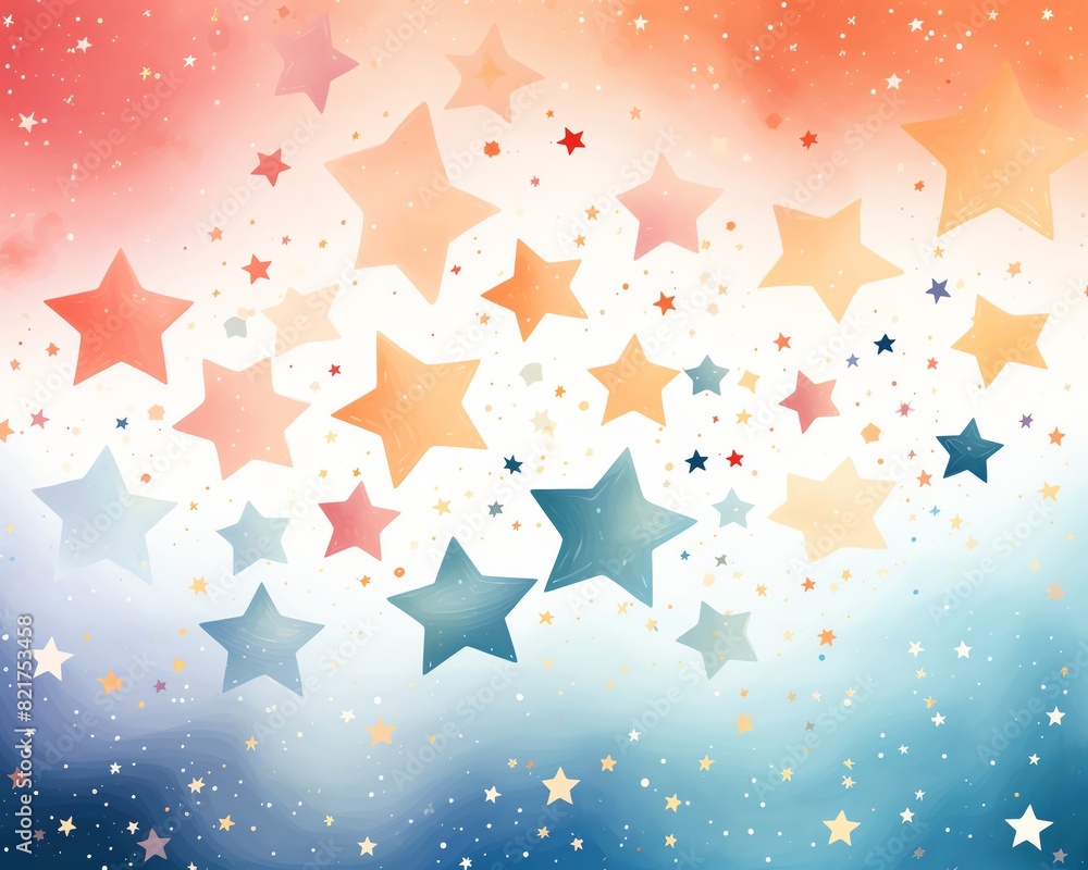 Obraz premium Star illustration flat design top view galaxy theme cartoon drawing colored pastel