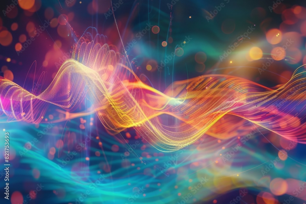 Illustration of quantum decoherence in a colorful abstract form Illustration of quantum decoherence in a colorful abstract form