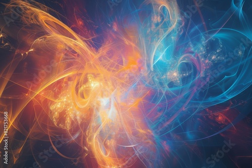 Illustration of quantum decoherence in a colorful abstract form