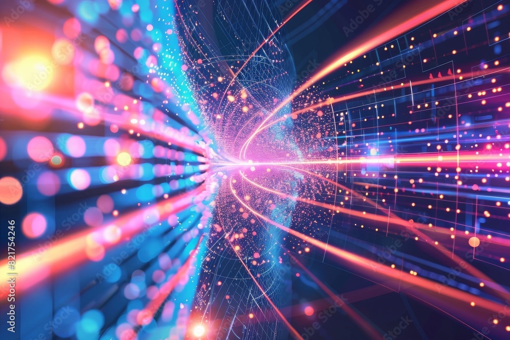 Fototapeta premium Quantum algorithm simulations on a computer screen