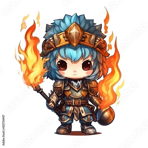 Art illustration Character Cute Warrior isolated background