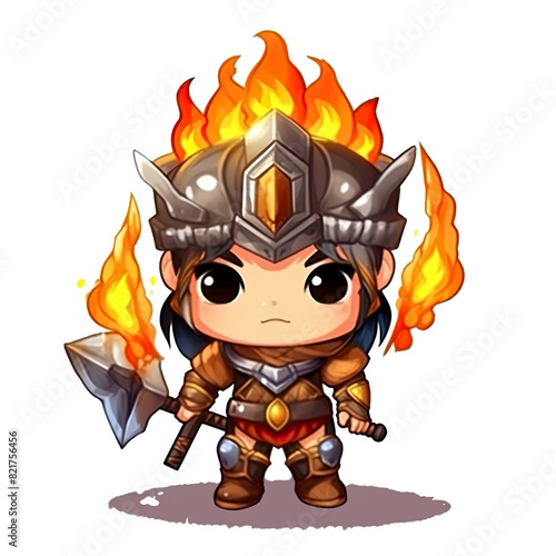 Art illustration Character Cute Warrior isolated background