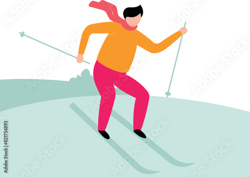 The boy is ice skiing.