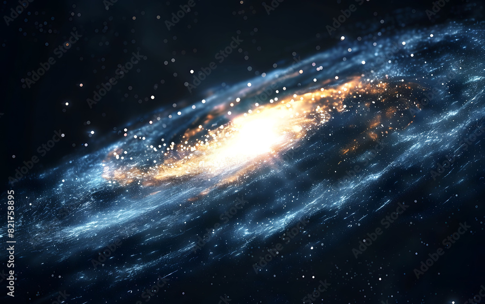 Fototapeta premium galaxy capturing the speed of light in vibrant zoom motion isolated in dark space