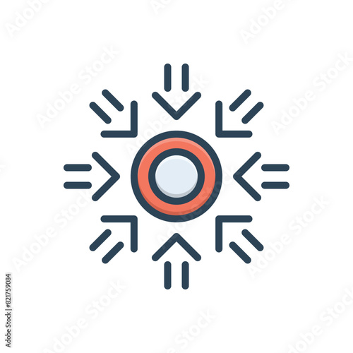 Color illustration icon for center