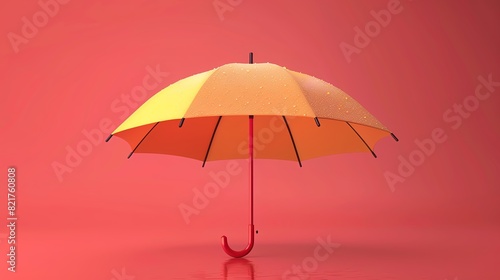 umbrella flat design front view rain theme 3D render Analogous Color Scheme